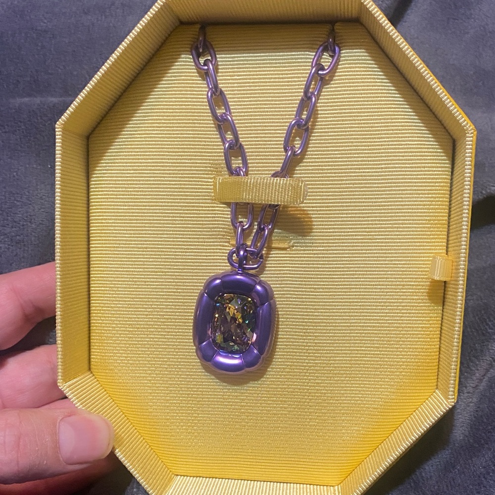 Swarovski Purple and Gold Pendant Necklace